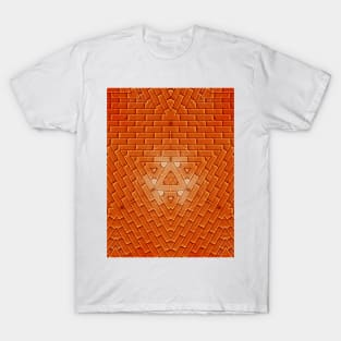 3D abstract orange design  brick T-Shirt